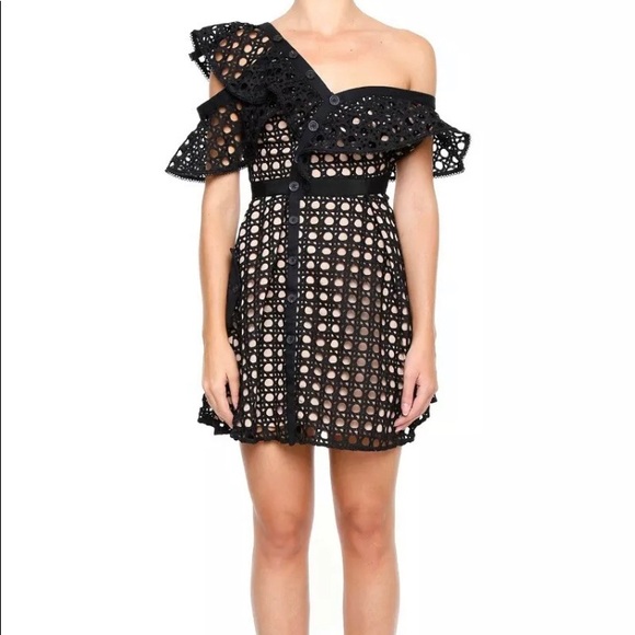 Self-Portrait Dresses & Skirts - Self-Portrait Black Guipure Frill Dress US4/UK8